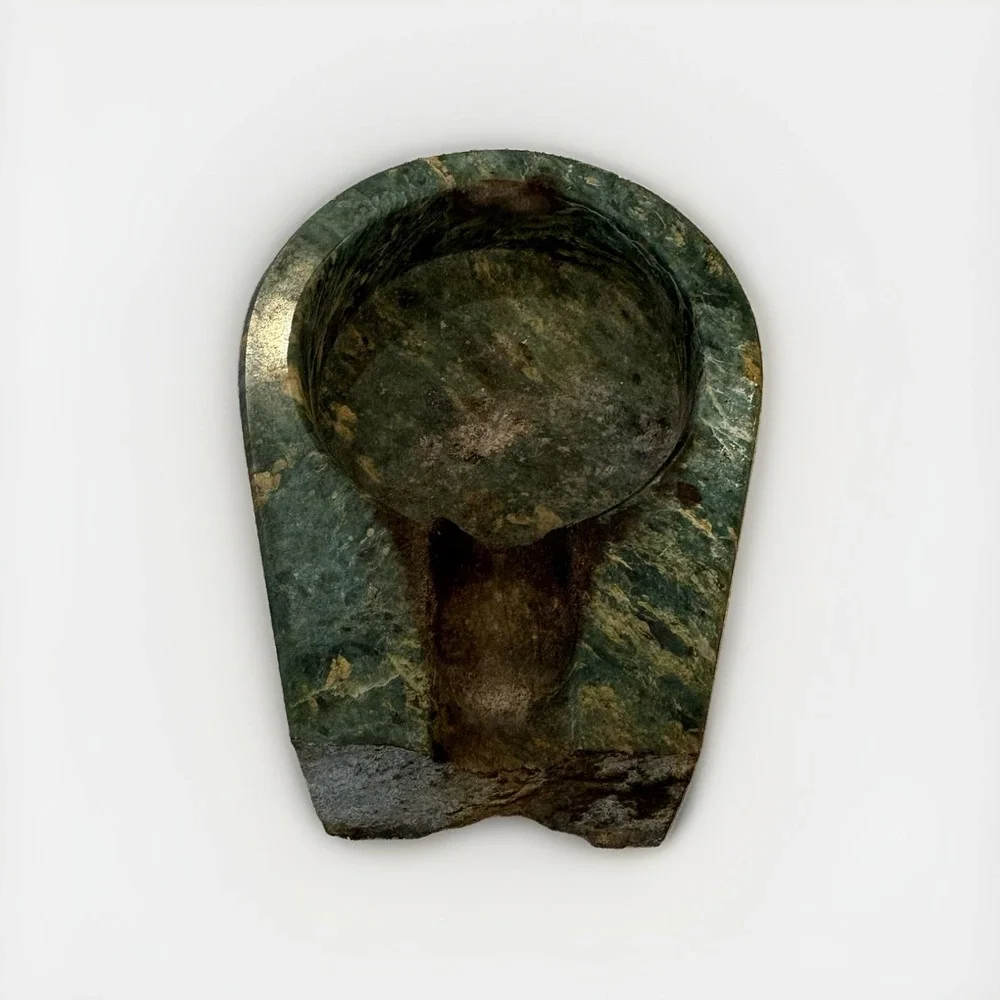 Vintage Green Marble Pipe Cigar Rest Holder Ashtray - READ